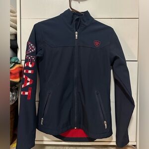 Ariat Navy Bomber Jacket with Red Accents